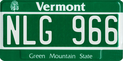 VT license plate NLG966