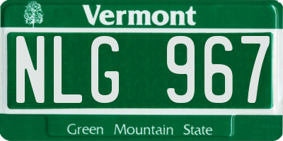 VT license plate NLG967