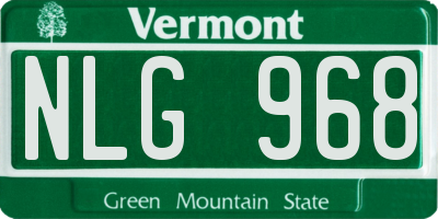 VT license plate NLG968