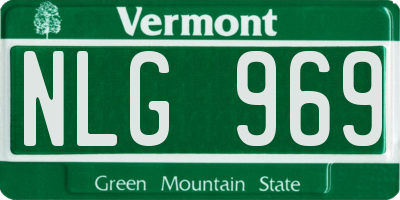 VT license plate NLG969