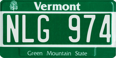 VT license plate NLG974