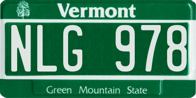 VT license plate NLG978