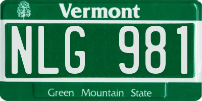 VT license plate NLG981