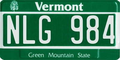 VT license plate NLG984