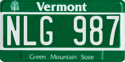 VT license plate NLG987