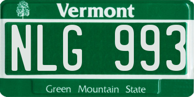 VT license plate NLG993