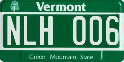 VT license plate NLH006