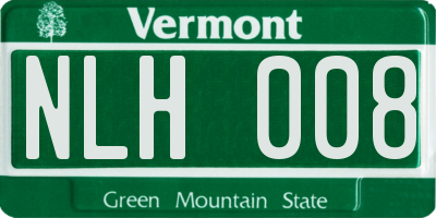 VT license plate NLH008