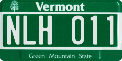 VT license plate NLH011