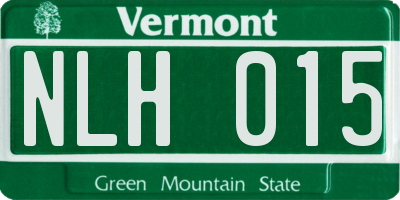 VT license plate NLH015