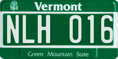 VT license plate NLH016