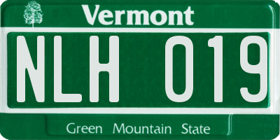 VT license plate NLH019