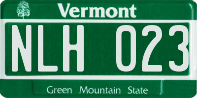 VT license plate NLH023