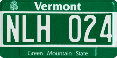 VT license plate NLH024