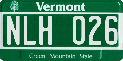 VT license plate NLH026