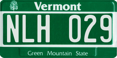 VT license plate NLH029