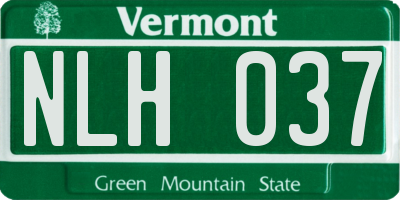 VT license plate NLH037