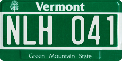 VT license plate NLH041