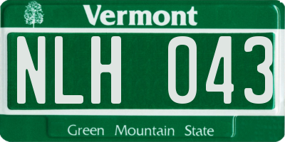 VT license plate NLH043