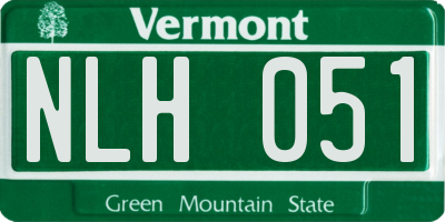 VT license plate NLH051