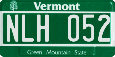 VT license plate NLH052