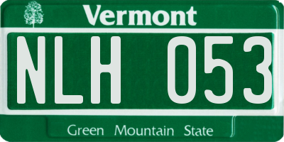 VT license plate NLH053