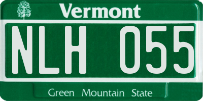 VT license plate NLH055