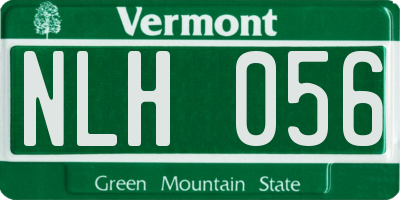 VT license plate NLH056