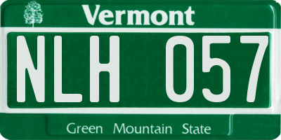 VT license plate NLH057