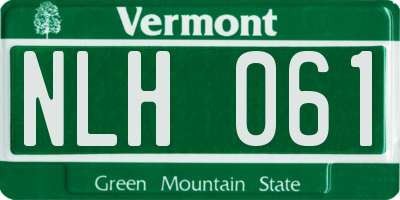 VT license plate NLH061