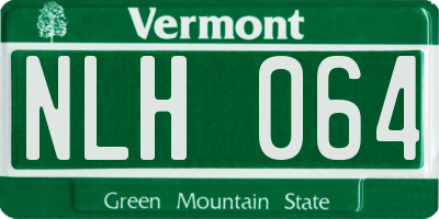 VT license plate NLH064