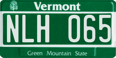 VT license plate NLH065