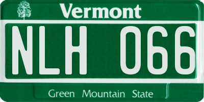 VT license plate NLH066