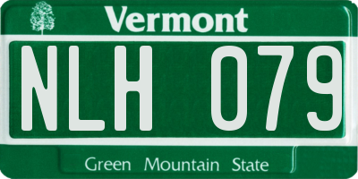 VT license plate NLH079