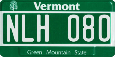 VT license plate NLH080