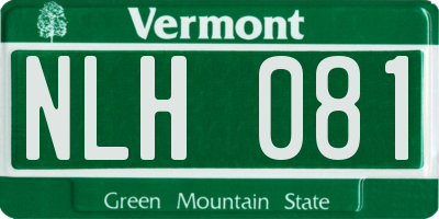 VT license plate NLH081
