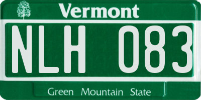 VT license plate NLH083