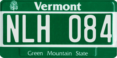 VT license plate NLH084