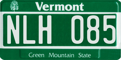 VT license plate NLH085