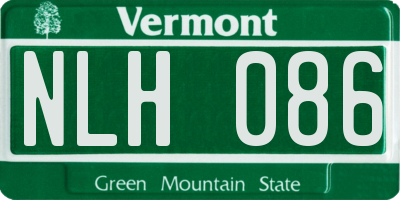 VT license plate NLH086