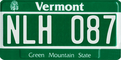 VT license plate NLH087