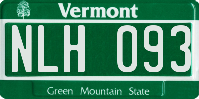 VT license plate NLH093