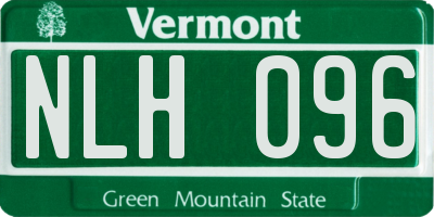 VT license plate NLH096