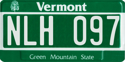VT license plate NLH097