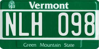 VT license plate NLH098