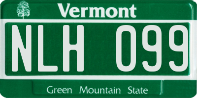 VT license plate NLH099