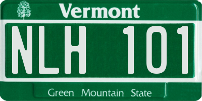 VT license plate NLH101