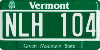 VT license plate NLH104
