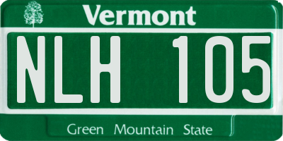 VT license plate NLH105