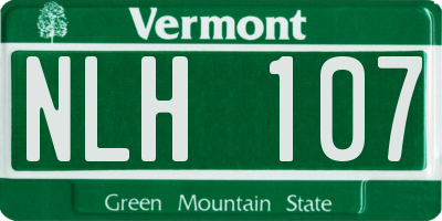 VT license plate NLH107